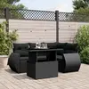 Image de vidaXL Salon de jardin 5 pcs avec coussins noir résine tressée