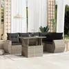Image de vidaXL Salon de jardin 6 pcs avec coussins gris clair résine tressée