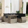 Image de vidaXL Salon de jardin 6 pcs avec coussins gris clair résine tressée