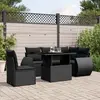 Image de vidaXL Salon de jardin 6 pcs avec coussins noir résine tressée