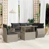 Image de vidaXL Salon de jardin 6 pcs avec coussins gris clair résine tressée