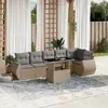 Image de vidaXL Salon de jardin avec coussins 7 pcs beige résine tressée