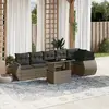 Image de vidaXL Salon de jardin avec coussins 7 pcs gris résine tressée