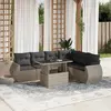 Image de vidaXL Salon de jardin avec coussins 7 pcs gris clair résine tressée