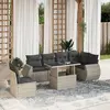 Image de vidaXL Salon de jardin avec coussins 7 pcs gris clair résine tressée