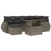 Image de vidaXL Salon de jardin avec coussins 7 pcs gris résine tressée