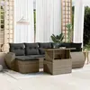 Image de vidaXL Salon de jardin avec coussins 7 pcs gris résine tressée