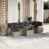 Image de vidaXL Salon de jardin 8 pcs avec coussins gris clair résine tressée