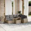 Image de vidaXL Salon de jardin avec coussins 8 pcs beige résine tressée