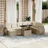 Image de vidaXL Salon de jardin avec coussins 9 pcs beige résine tressée
