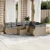 Image de vidaXL Salon de jardin avec coussins 10 pcs beige résine tressée