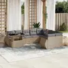 Image de vidaXL Salon de jardin avec coussins 10 pcs beige résine tressée