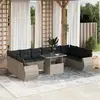 Image de vidaXL Salon de jardin 11 pcs avec coussins gris clair résine tressée