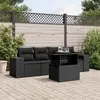 Image de vidaXL Salon de jardin 5 pcs avec coussins noir résine tressée