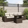 Image de vidaXL Salon de jardin avec coussins 5 pcs marron résine tressée