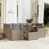 Image de vidaXL Salon de jardin avec coussins 7 pcs beige résine tressée