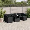 Image de vidaXL Salon de jardin 8 pcs avec coussins noir résine tressée