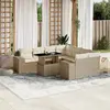 Image de vidaXL Salon de jardin avec coussins 9 pcs beige résine tressée