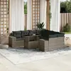 Image de vidaXL Salon de jardin 9 pcs avec coussins gris résine tressée