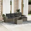 Image de vidaXL Salon de jardin 6 pcs avec coussins gris résine tressée