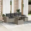 Image de vidaXL Salon de jardin 6 pcs avec coussins gris clair résine tressée