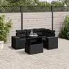 Image de vidaXL Salon de jardin 5 pcs avec coussins noir résine tressée