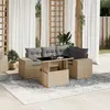 Image de vidaXL Salon de jardin avec coussins 5 pcs beige résine tressée