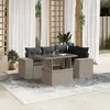 Image de vidaXL Salon de jardin 5 pcs avec coussins gris clair résine tressée