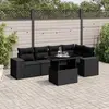 Image de vidaXL Salon de jardin 6 pcs avec coussins noir résine tressée