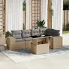 Image de vidaXL Salon de jardin avec coussins 6 pcs beige résine tressée
