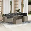 Image de vidaXL Salon de jardin 6 pcs avec coussins gris clair résine tressée