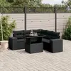 Image de vidaXL Salon de jardin 6 pcs avec coussins noir résine tressée