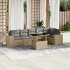 Image de vidaXL Salon de jardin avec coussins 7 pcs beige résine tressée