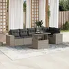 Image de vidaXL Salon de jardin avec coussins 7 pcs gris clair résine tressée