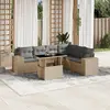 Image de vidaXL Salon de jardin avec coussins 7 pcs beige résine tressée