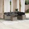 Image de vidaXL Salon de jardin avec coussins 7 pcs gris clair résine tressée