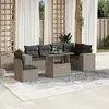 Image de vidaXL Salon de jardin avec coussins 7 pcs gris clair résine tressée