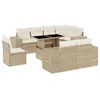 Image de vidaXL Salon de jardin avec coussins 9 pcs beige résine tressée