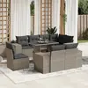Image de vidaXL Salon de jardin 9 pcs avec coussins gris clair résine tressée