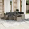 Image de vidaXL Salon de jardin avec coussins 7 pcs gris clair résine tressée