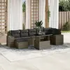 Image de vidaXL Salon de jardin 8 pcs avec coussins gris résine tressée