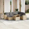 Image de vidaXL Salon de jardin avec coussins 8 pcs beige résine tressée
