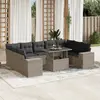 Image de vidaXL Salon de jardin avec coussins 10 pcs gris clair résine tressée
