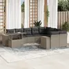 Image de vidaXL Salon de jardin avec coussins 10 pcs gris clair résine tressée