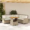 Image de vidaXL Salon de jardin avec coussins 2 pcs beige résine tressée