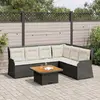 Image de vidaXL Salon de jardin 5 pcs avec coussins Noir Résine tressée