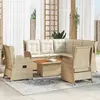 Image de vidaXL Salon de jardin avec coussins 6 pcs beige résine tressée