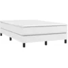 Image de vidaXL Sommier à lattes de lit avec matelas blanc 120x190cm similicuir