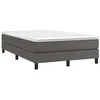 Image de vidaXL Sommier à lattes de lit avec matelas gris 120x190 cm similicuir