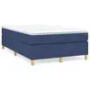 Image de vidaXL Sommier à lattes de lit avec matelas bleu 120x190 cm tissu